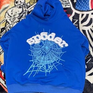 Spider Graphic Blue Hoodie